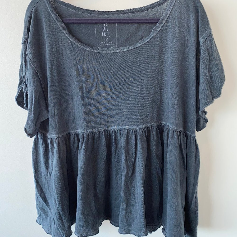 Free People Peplum short-sleeve top size W Small